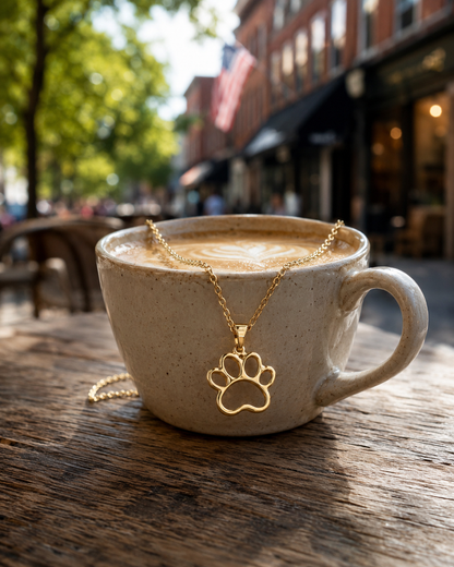 Dog Paw Print Necklace · 18k Gold Filled ·  Handmade in Colombia